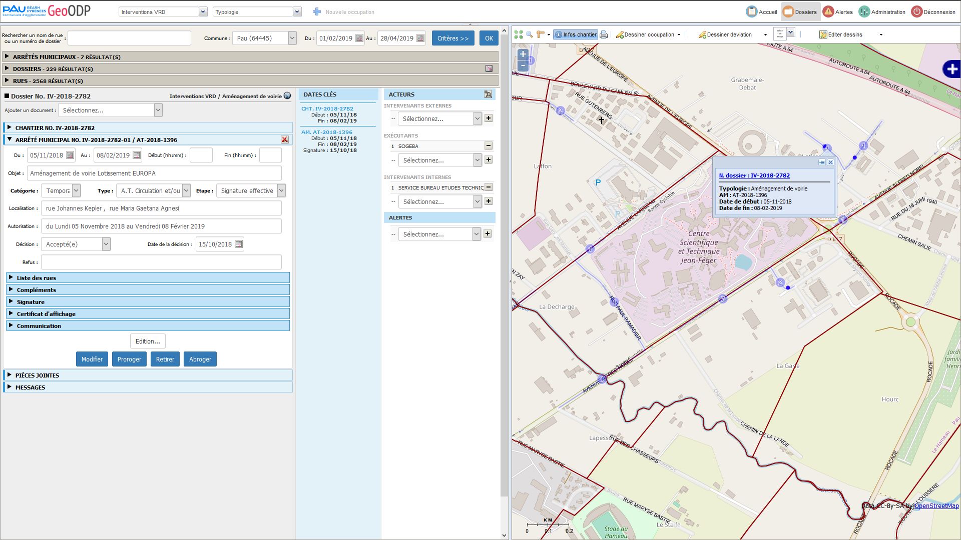 GEOSOFT - GeoODP - logiciel Gestion ODP et arrêtés voirie